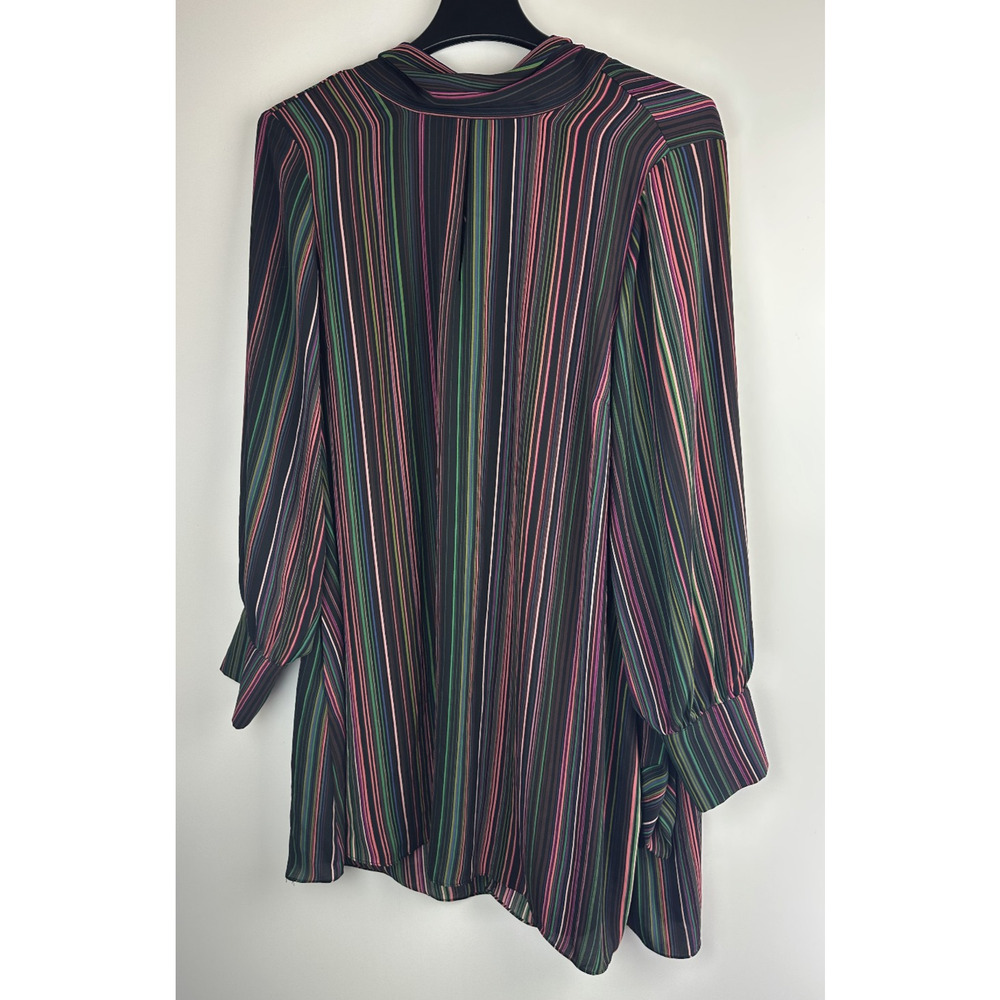 NWT City Chic Illusion LS Stripe Shift Mini Dress / Tunic Top Tie Plus Size 18 - Picture 12 of 14